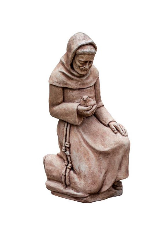 Campania International, Inc Kneeling St. Francis Statue with Bird